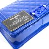 Chanel Boy handbag in electric blue patent quilted leather - Detail D5 thumbnail