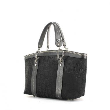 Dior handbag in black monogram canvas and black leather
