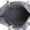 Dior Lady Dior large model handbag in grey canvas cannage and black patent leather - Detail D2 thumbnail