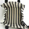 Hermes Cannes shopping bag in striped, black and white canvas - Detail D2 thumbnail