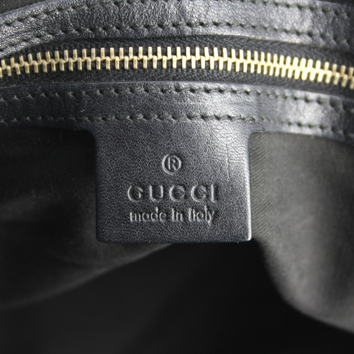 Bolso Cabás Gucci Pelham en tela Monogram negra y cuero negro - Detail D3