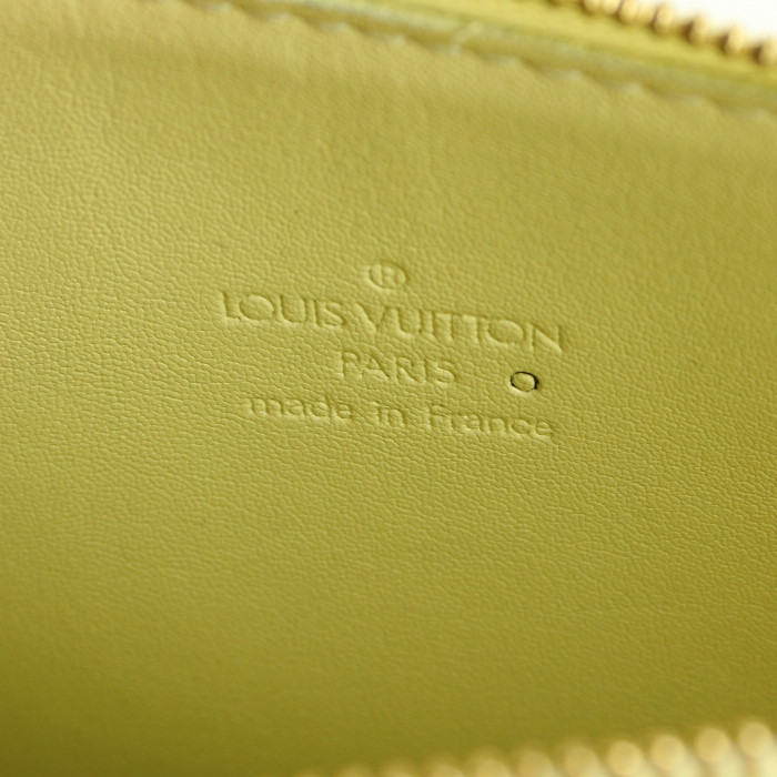 Borsa Mott in pelle verniciata monogram gialla e pelle naturale - Detail D3