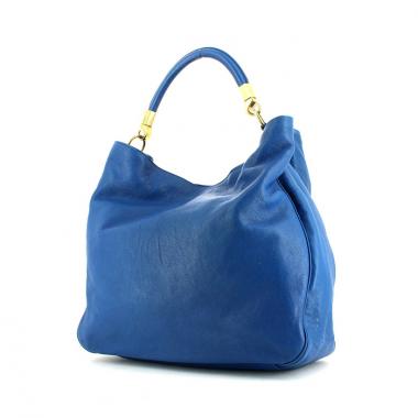 Bolso de mano Saint Laurent Roady en cuero azul verdoso