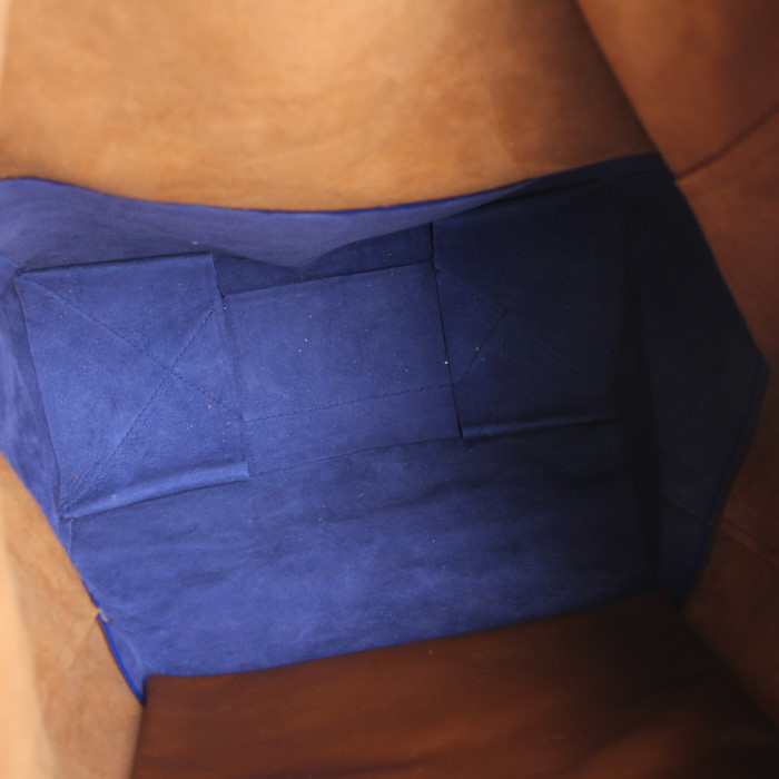 Celine Handbag in brown and blue bicolor leather - Detail D2