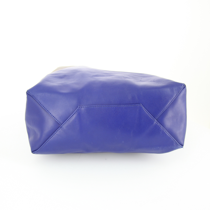 Celine Handbag in brown and blue bicolor leather - Detail D5