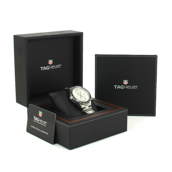 TAG Heuer Carrera Automatic Chronograph Tachymeter watch in stainless steel Ref: CV2011 Circa 2000 - Detail D3