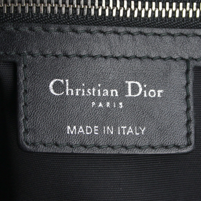 Bolso de mano Dior en lona cannage negra y cuero negro - Detail D3