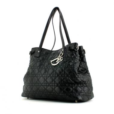 Dior handbag in black canvas cannage and black leather