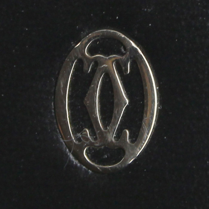 Bolsito de mano Cartier en cuero box negro - Detail D4