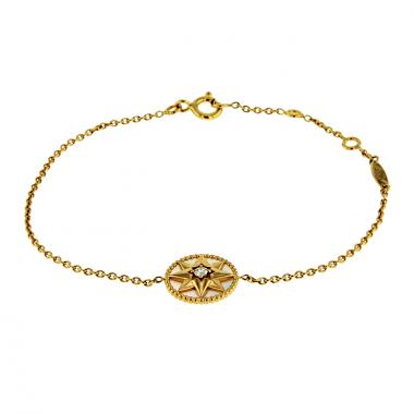 Brazalete Dior Rose des vents en oro amarillo,  nácar blanco y diamante