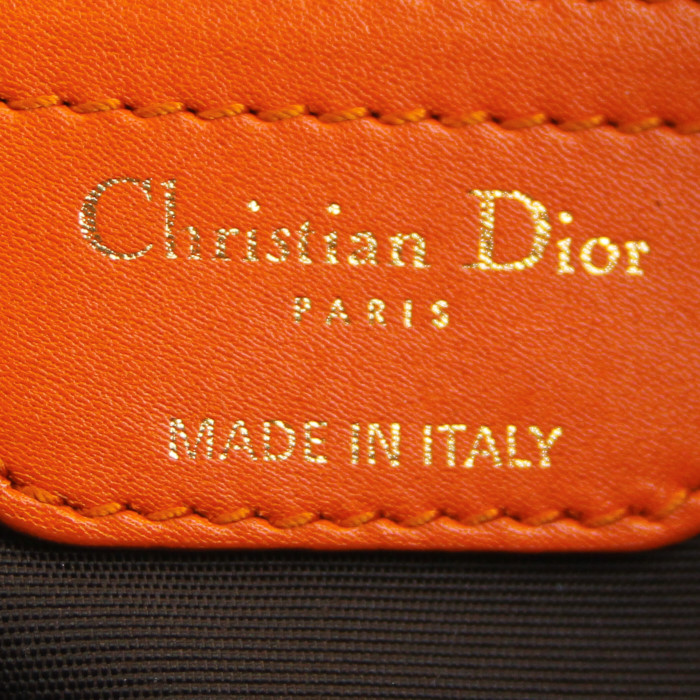 Borsa Panarea modello piccolo in tela cannage arancione e pelle arancione - Detail D3