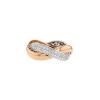 Interwoven Poiray ring in pink gold and white gold and in diamonds - 00pp thumbnail