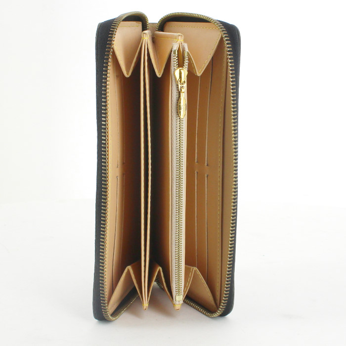 Billetera Louis Vuitton Zippy en lona Monogram multicolor negra - Detail D2