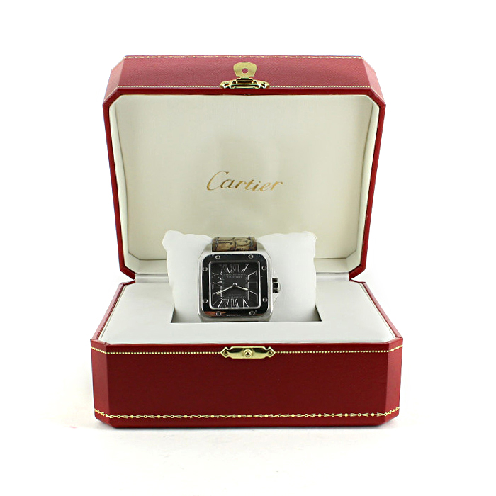 Reloj Cartier Santos-100 de acero Ref :  2656 - Detail D2