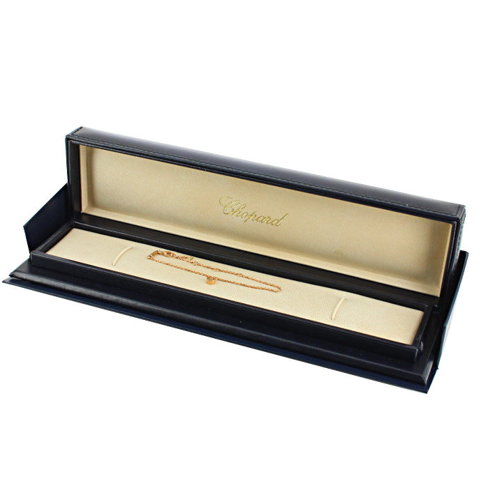 Bracciale Chopard Happy Diamonds modello piccolo in oro rosa e zaffiro rosa - Detail D2