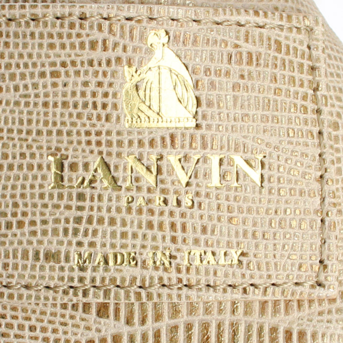 Sac à main Lanvin Happy en cuir doré - Detail D3