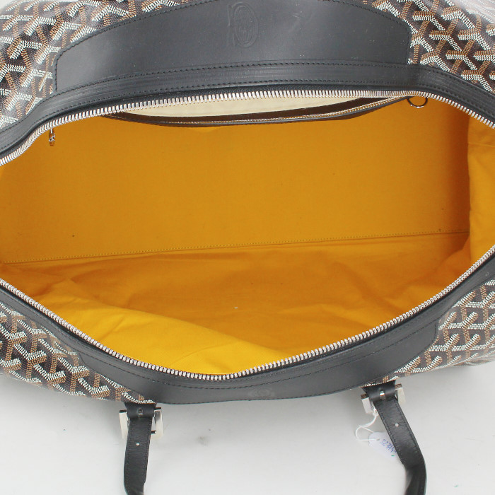 Goyard Boeing 55 borsa da viaggio in tela monogram nera e pelle nera - Detail D2