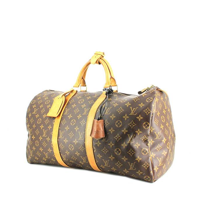 Louis Vuitton Classic Keepall Leather Monogram Travel Bag For Sale at  1stDibs