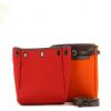 Hermes Herbag shoulder bag in orange canvas and brown leather - Detail D2 thumbnail