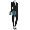 Gucci Bamboo handbag in blue grained leather - Detail D1 thumbnail
