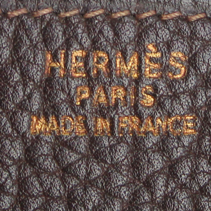 Hermes Birkin 35 cm handbag in brown Fjord leather - Detail D3