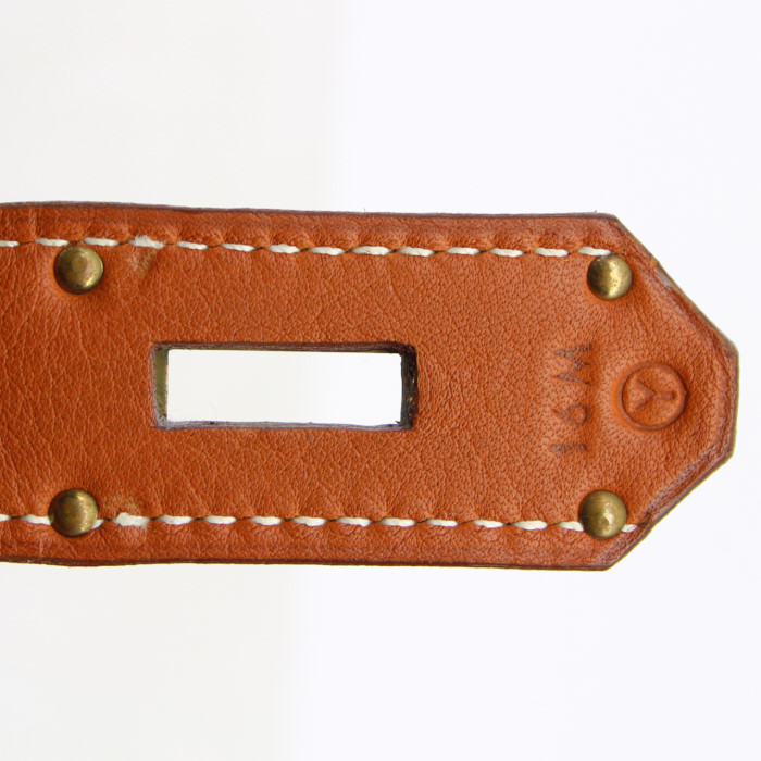 Bolsa de viaje Hermes Haut à Courroies en cuero taurillon clémence marrón Rouille - Detail D4