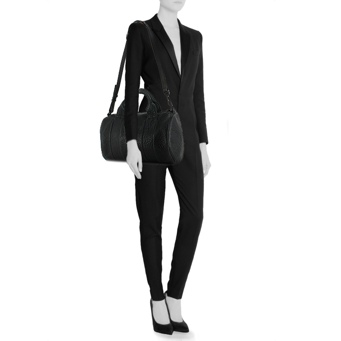 Bolso Alexander Wang en cuero negro - Detail D1