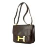 Hermes Hermes Constance handbag in chocolate brown box leather - 00pp thumbnail