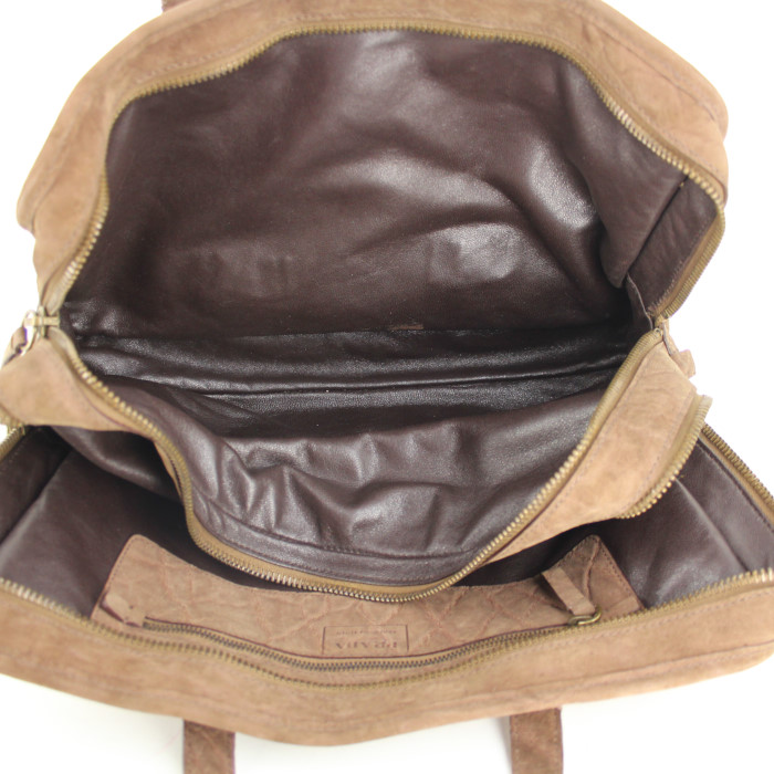 Borsa portadocumenti in camoscio marrone - Detail D2