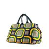 Prada shopping bag in grey, yellow, navy blue and green multicolor canvas - 00pp thumbnail