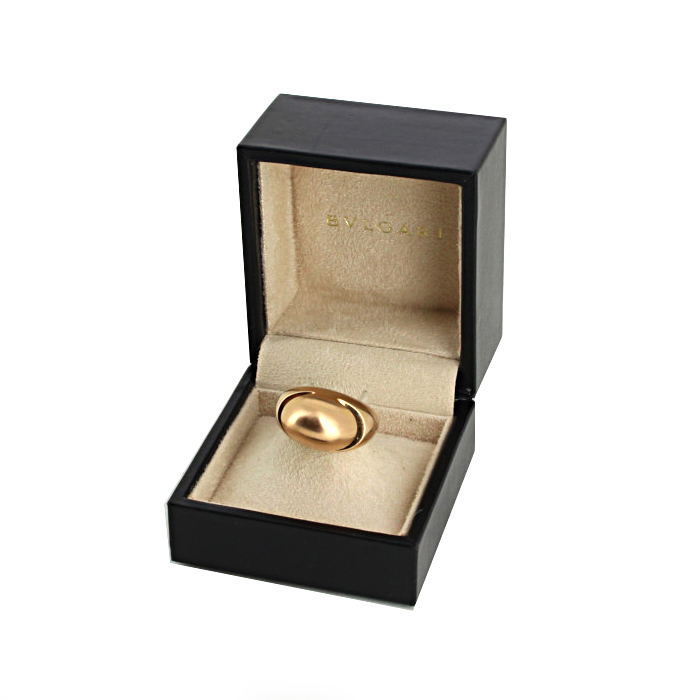 Bulgari Cabochon geometric ring in pink gold - Detail D2