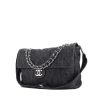 Chanel large handbag in blue jean denim canvas - 00pp thumbnail