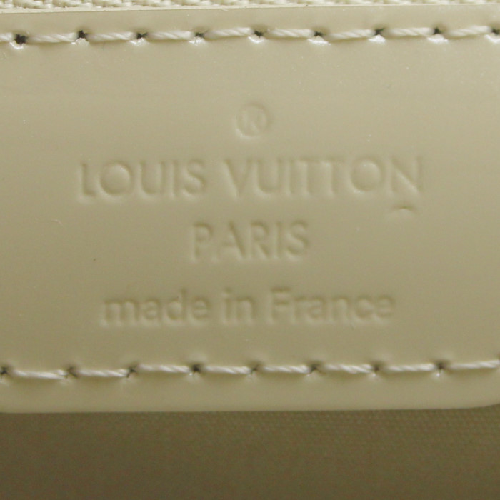 Shopping bag in pelle verniciata monogram bianco sporco - Detail D3