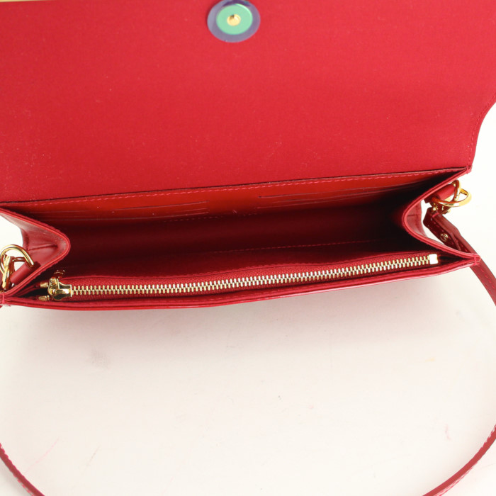 Borsa/pochette in pelle verniciata monogram rossa - Detail D2
