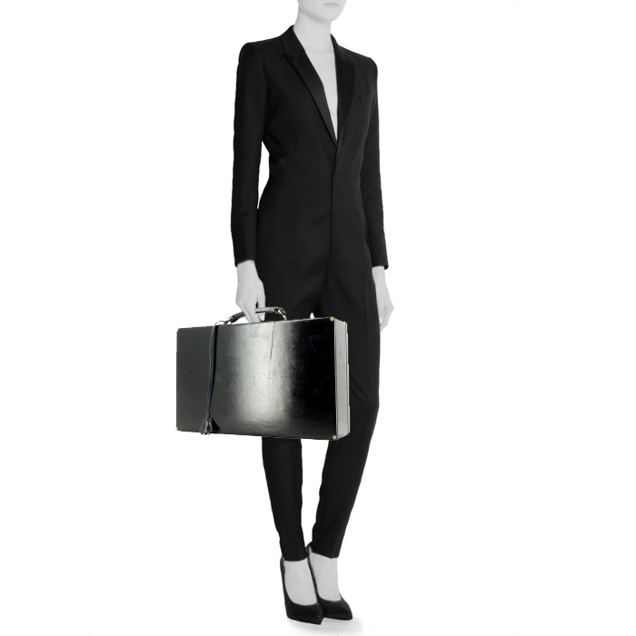 Hermes jewelry box in black box leather - Detail D1