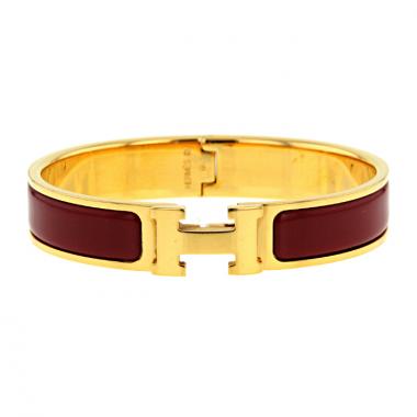 Hermes Clic Clac opening small model bracelet in gold plated and enamel