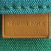 Hermes Lindy shopping bag in green and turquoise canvas - Detail D3 thumbnail