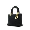 Dior Lady Dior small model handbag in black satin - 00pp thumbnail
