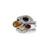 Fred Princess K large model ring in white gold,  diamonds and colored stones - 00pp thumbnail
