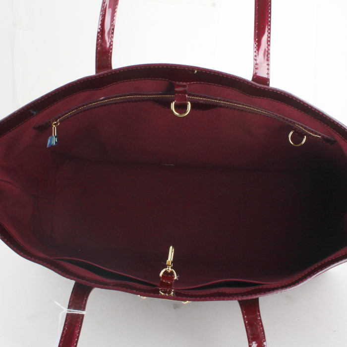Borsa in pelle verniciata rosso ciliegia - Detail D2