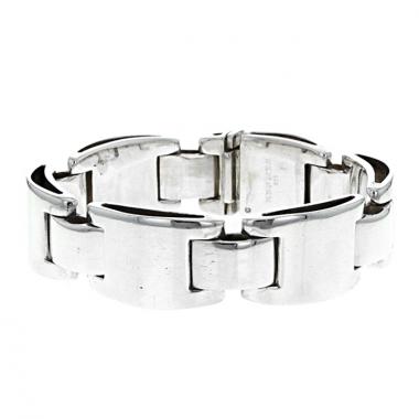 Brazalete articulado Hermes Luna Park en plata
