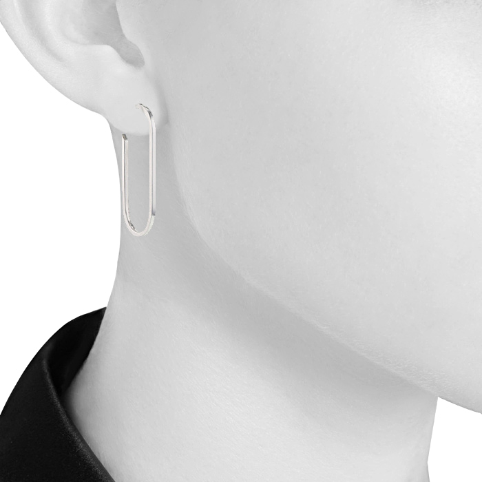 Paire de boucles d'oreilles Dinh Van Maillons grand modèle en or blanc