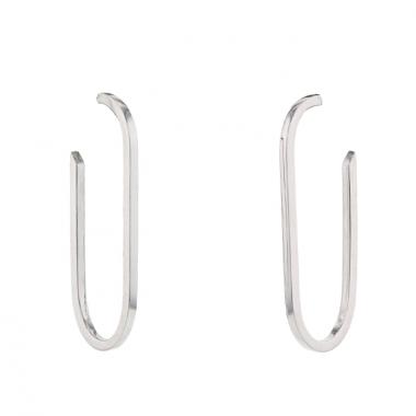 Paire de boucles d'oreilles Dinh Van Maillons grand modèle en or blanc