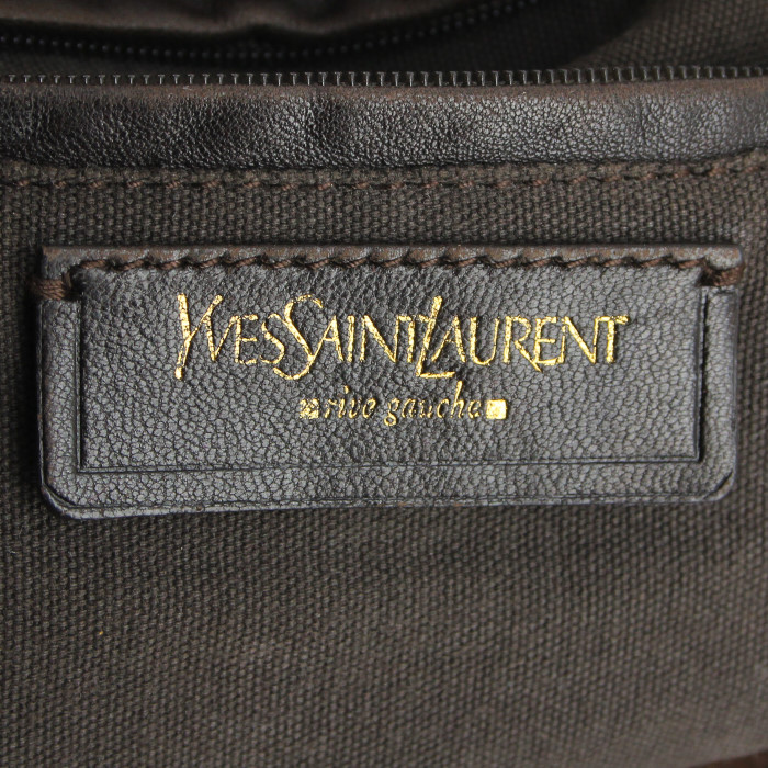 Sac cabas Saint Laurent en cuir marron - Detail D3