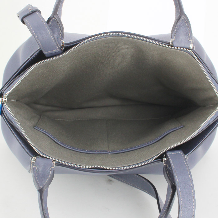 Cartier C De Cartier handbag in grey blue leather - Detail D3