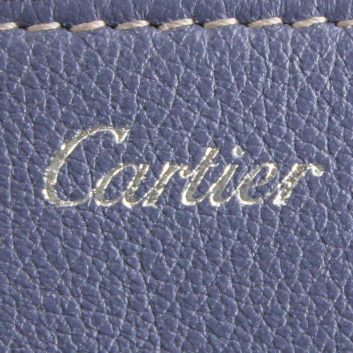 Cartier C De Cartier handbag in grey blue leather - Detail D4
