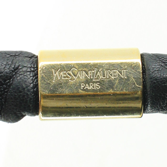 Yves Saint Laurent Saint-Tropez handbag in black leather - Detail D3