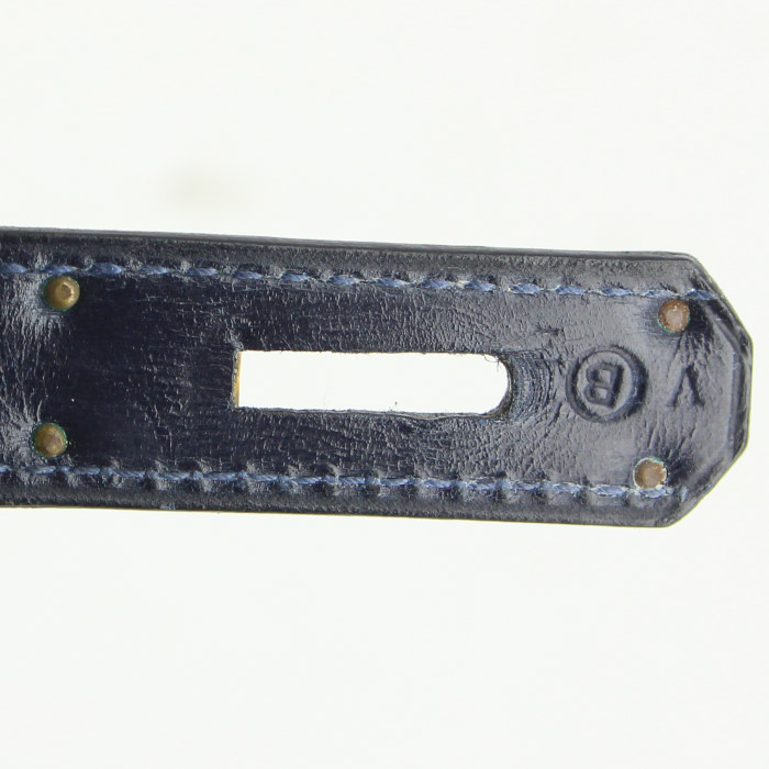 Borsa Kelly 28 cm in pelle box blu marino - Detail D4