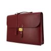 Hermes Sac à dépêches briefcase in burgundy box leather - 00pp thumbnail