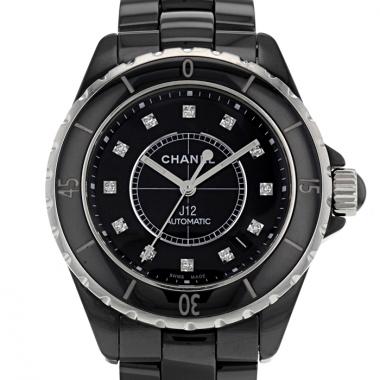 Chanel J12  small model watch in black ceramic Ref:  2000